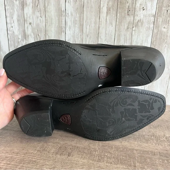 Ariat Black Western Turquoise Embroidered Women's Leather Mules 10 - Picture 6 of 7